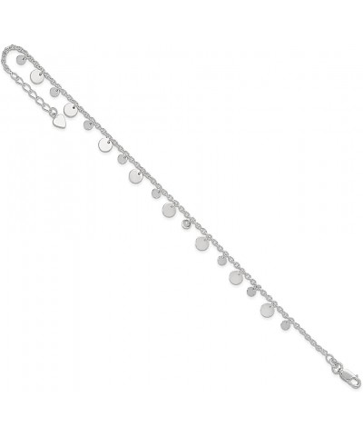 925 Sterling Silver Dangling Circle 9 Inch Anklet Ankle Bracelet Fine Jewelry For Women Gifts For Her $42.53 Anklets