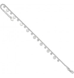 925 Sterling Silver Dangling Circle 9 Inch Anklet Ankle Bracelet Fine Jewelry For Women Gifts For Her $42.53 Anklets