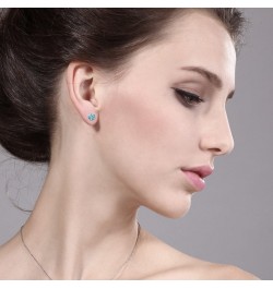 925 Sterling Silver Blue Zircon Stud Earrings For Women (1.70 Cttw, Round 5MM) $22.00 Earrings