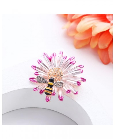 Brooch Pins Flower Brooch Corsage Daisy Bee Badge Scarf Clip Coat Sweater Pins Women Jewelry pink $5.29 Brooches & Pins