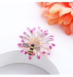 Brooch Pins Flower Brooch Corsage Daisy Bee Badge Scarf Clip Coat Sweater Pins Women Jewelry pink $5.29 Brooches & Pins