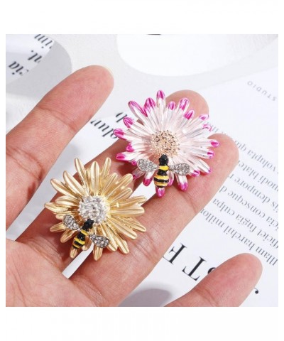 Brooch Pins Flower Brooch Corsage Daisy Bee Badge Scarf Clip Coat Sweater Pins Women Jewelry pink $5.29 Brooches & Pins