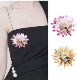 Brooch Pins Flower Brooch Corsage Daisy Bee Badge Scarf Clip Coat Sweater Pins Women Jewelry pink $5.29 Brooches & Pins