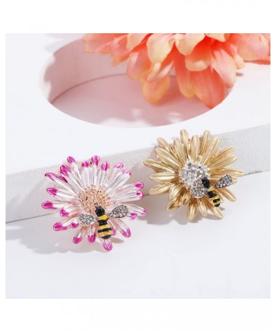 Brooch Pins Flower Brooch Corsage Daisy Bee Badge Scarf Clip Coat Sweater Pins Women Jewelry pink $5.29 Brooches & Pins