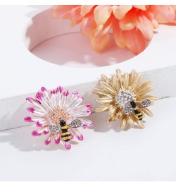 Brooch Pins Flower Brooch Corsage Daisy Bee Badge Scarf Clip Coat Sweater Pins Women Jewelry pink $5.29 Brooches & Pins