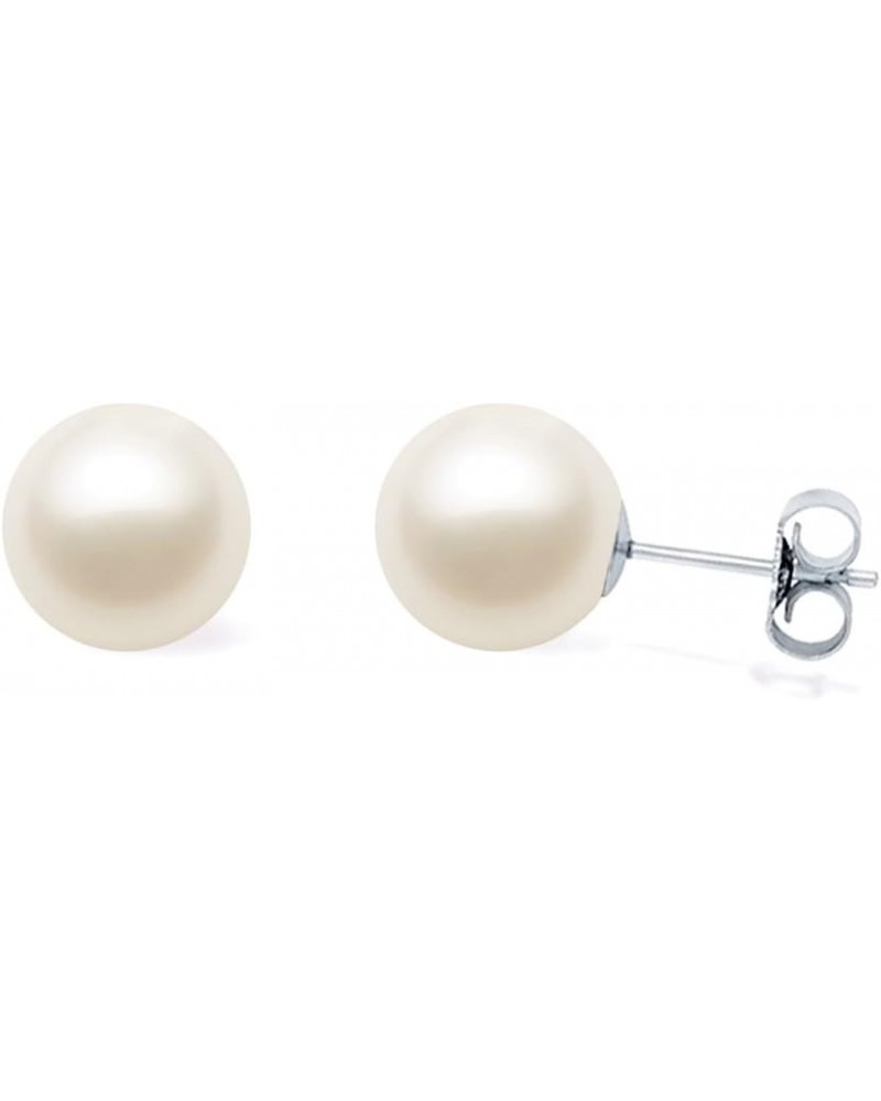 AAAA Quality Japanese White Akoya Cultured Pearl Stud Earrings - Sterling Silver 7-7.5mm $46.00 Earrings