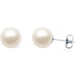 AAAA Quality Japanese White Akoya Cultured Pearl Stud Earrings - Sterling Silver 7-7.5mm $46.00 Earrings