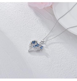 Birthday Jewelry Gifts Sterling Silver Dragonfly/Dragon/Horse/Mushroom/Baseball/Basketball Pendant Necklace for Women C-Blue ...