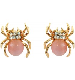 18k Gold Plated Multi-color Crystal Created-Opal Spider Ear Stud Earrings Pink $9.68 Earrings