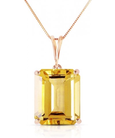 14k Solid White, Rose,and Yellow Gold Necklace with 6.5 Carats Octagon-Cut Natural Citrine 1797 Rose Gold 20.0 Inches $169.46...