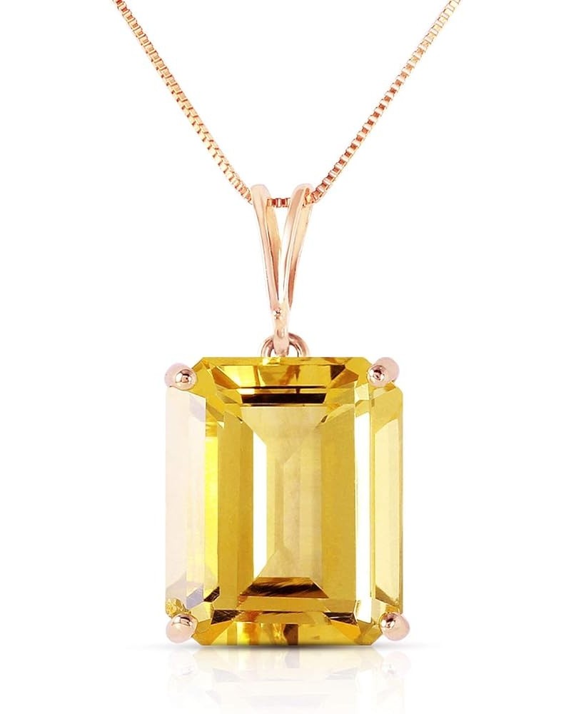 14k Solid White, Rose,and Yellow Gold Necklace with 6.5 Carats Octagon-Cut Natural Citrine 1797 Rose Gold 20.0 Inches $169.46...