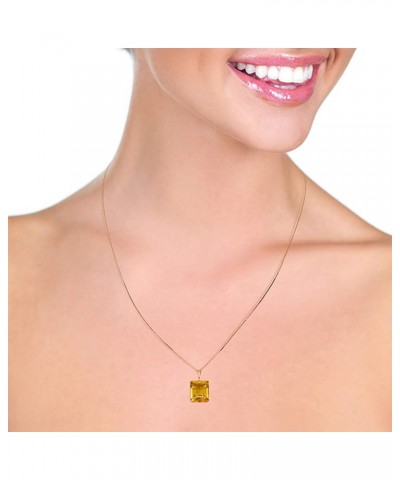 14k Solid White, Rose,and Yellow Gold Necklace with 6.5 Carats Octagon-Cut Natural Citrine 1797 Rose Gold 20.0 Inches $169.46...