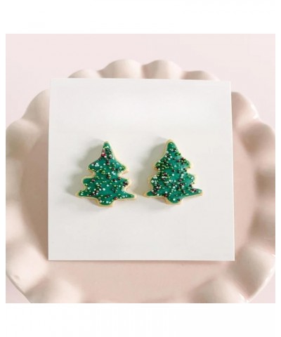 Cute Acrylic Christmas Tree Stud Earrings Chocolate Colorful Lanterns for Women Girls Winter Xmas Festive Merry Christmas Hol...