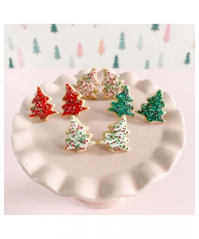 Cute Acrylic Christmas Tree Stud Earrings Chocolate Colorful Lanterns for Women Girls Winter Xmas Festive Merry Christmas Hol...