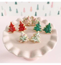 Cute Acrylic Christmas Tree Stud Earrings Chocolate Colorful Lanterns for Women Girls Winter Xmas Festive Merry Christmas Hol...