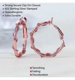 925 Sterling Silver Chain-Wrap Clip-On Hoop Earrings for Women and Teen Girls, 20mm, 25mm, 30mm in Silver, Yellow & Rose Gold...