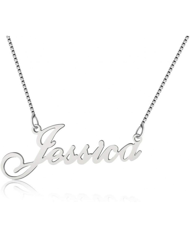 925 Sterling Sliver Custom Name Necklace Personalized Initial Necklaces Pendant Jewelry Gift for Her (Jessica) $17.15 Necklaces