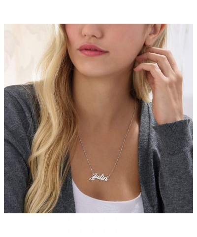 925 Sterling Sliver Custom Name Necklace Personalized Initial Necklaces Pendant Jewelry Gift for Her (Jessica) $17.15 Necklaces