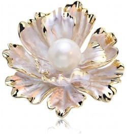 Crystal Pearl Flower Brooches Pins Fashion Beautiful Created Rhinestone Floral Brooch Good Idea for Party Dance Wedding Banqu...