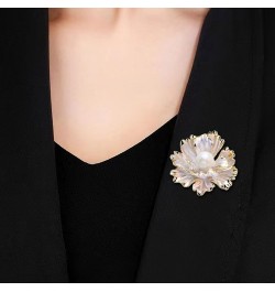 Crystal Pearl Flower Brooches Pins Fashion Beautiful Created Rhinestone Floral Brooch Good Idea for Party Dance Wedding Banqu...