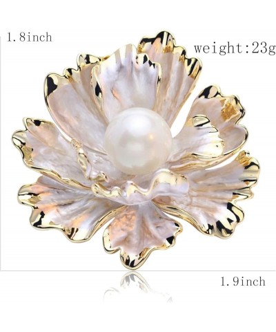 Crystal Pearl Flower Brooches Pins Fashion Beautiful Created Rhinestone Floral Brooch Good Idea for Party Dance Wedding Banqu...