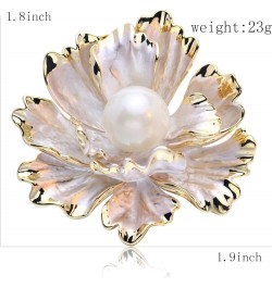 Crystal Pearl Flower Brooches Pins Fashion Beautiful Created Rhinestone Floral Brooch Good Idea for Party Dance Wedding Banqu...