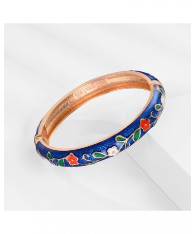 Cloisonne Bracelet Butterfly Gold Hinge Indian Cuff Bangle Enameled Jewelry Flower Bracelets for Women Gift Box 55A114 A116-F...