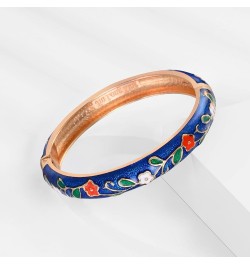 Cloisonne Bracelet Butterfly Gold Hinge Indian Cuff Bangle Enameled Jewelry Flower Bracelets for Women Gift Box 55A114 A116-F...