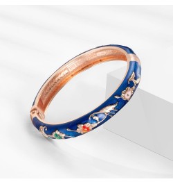 Cloisonne Bracelet Butterfly Gold Hinge Indian Cuff Bangle Enameled Jewelry Flower Bracelets for Women Gift Box 55A114 A116-F...