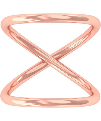 Modern Infinite Loop Criss Cross X Orbit Ring Band Sterling Silver 925 Jewelry, Promise Ring for Couples, Splint Knuckle Dain...