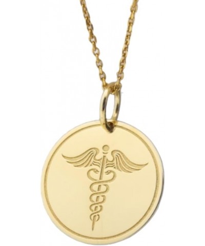 14K Solid Gold Medic Pendant, Medical Alert Necklace 20 Inches Chain 0.55 inches / 13.9mm $122.71 Necklaces