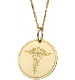 14K Solid Gold Medic Pendant, Medical Alert Necklace 20 Inches Chain 0.55 inches / 13.9mm $122.71 Necklaces