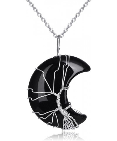 Crystal Pendant Necklace for Woman Birthday Christmas Onyx $9.00 Necklaces