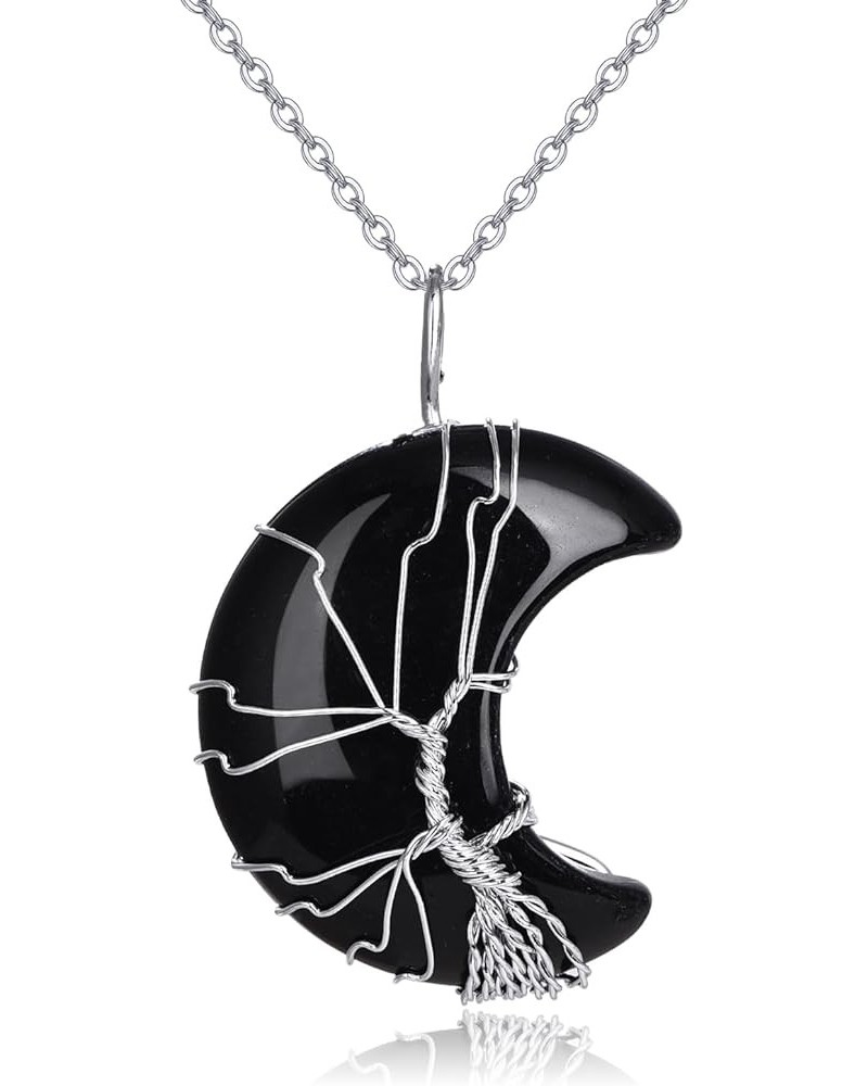 Crystal Pendant Necklace for Woman Birthday Christmas Onyx $9.00 Necklaces