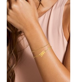 Initial Bracelet Set Dainty Gold Letter Bracelet 14K Gold Plated Stainless Steel Bracelet Layered Gold Bead Paperclip Link Ch...