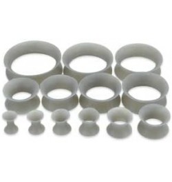 Pair 1-1/2" (38MM) GRAY SILICONE EARSKIN TUNNELS Double Flare Gauges Super Ultra Thin Soft Flexible Flesh Plugs Grey (2pcs) $...