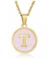 (T) 18k Gold Plated Shell Pendant Initial Necklace 26 Capital A-Z for Women Teen Girl Jewelry Graduation Gifts for Friends $7...