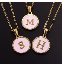 (T) 18k Gold Plated Shell Pendant Initial Necklace 26 Capital A-Z for Women Teen Girl Jewelry Graduation Gifts for Friends $7...