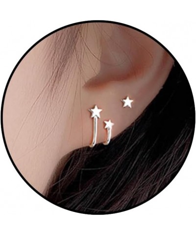 Star Ear Cuffs Star Earrings for Women Silver Star Stud Earrings Cuff Earrings for Women Star Jewelry for Girls Silver-2 $7.0...