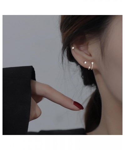 Star Ear Cuffs Star Earrings for Women Silver Star Stud Earrings Cuff Earrings for Women Star Jewelry for Girls Silver-2 $7.0...