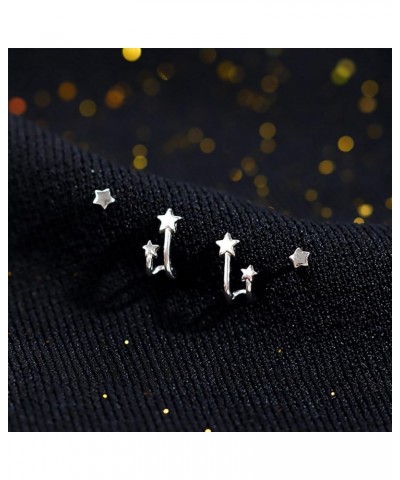 Star Ear Cuffs Star Earrings for Women Silver Star Stud Earrings Cuff Earrings for Women Star Jewelry for Girls Silver-2 $7.0...