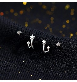 Star Ear Cuffs Star Earrings for Women Silver Star Stud Earrings Cuff Earrings for Women Star Jewelry for Girls Silver-2 $7.0...