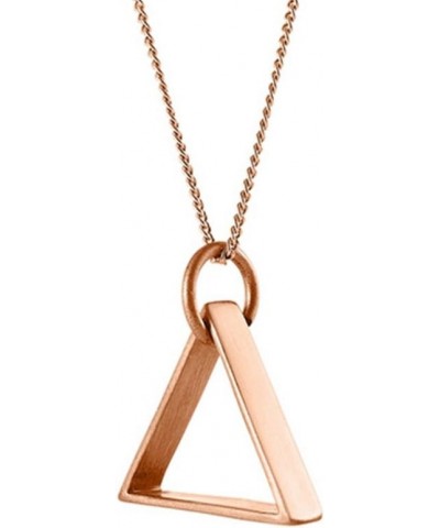 Simple Charm Necklace Jewelry Triangle Pendant Necklaces for Women Rose gold 16.0 Inches $9.74 Necklaces