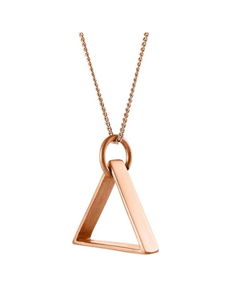 Simple Charm Necklace Jewelry Triangle Pendant Necklaces for Women Rose gold 16.0 Inches $9.74 Necklaces