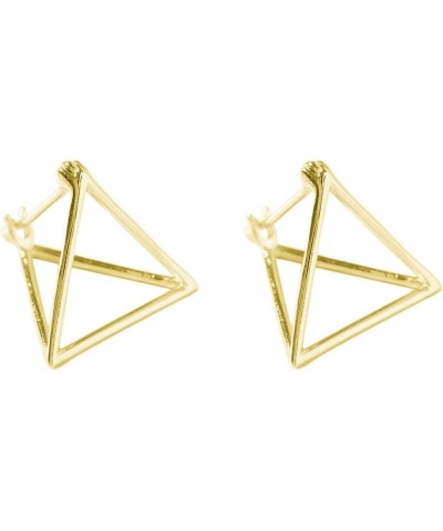 Simple Geometric Triangle S925 Sterling Silver Earrings Golden $10.59 Earrings