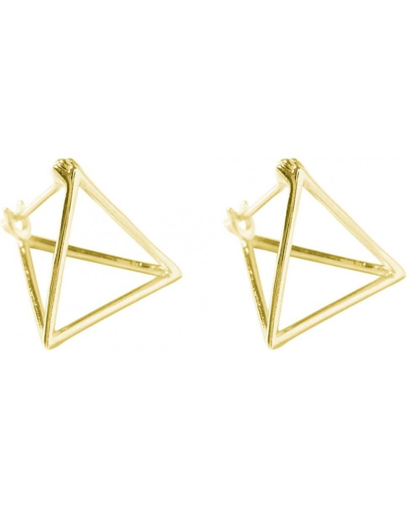 Simple Geometric Triangle S925 Sterling Silver Earrings Golden $10.59 Earrings