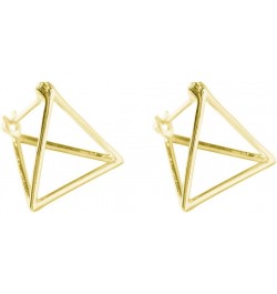 Simple Geometric Triangle S925 Sterling Silver Earrings Golden $10.59 Earrings