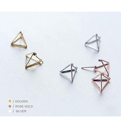 Simple Geometric Triangle S925 Sterling Silver Earrings Golden $10.59 Earrings