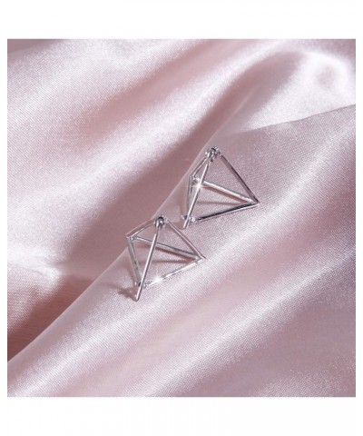 Simple Geometric Triangle S925 Sterling Silver Earrings Golden $10.59 Earrings