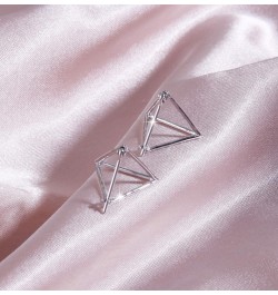 Simple Geometric Triangle S925 Sterling Silver Earrings Golden $10.59 Earrings